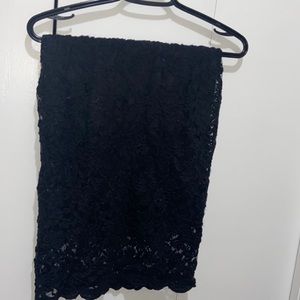 Sexy black lace pencil skirt